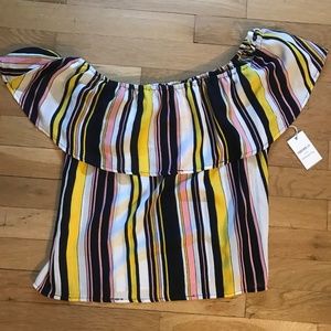 Forever 21 Striped Off the Shoulder top